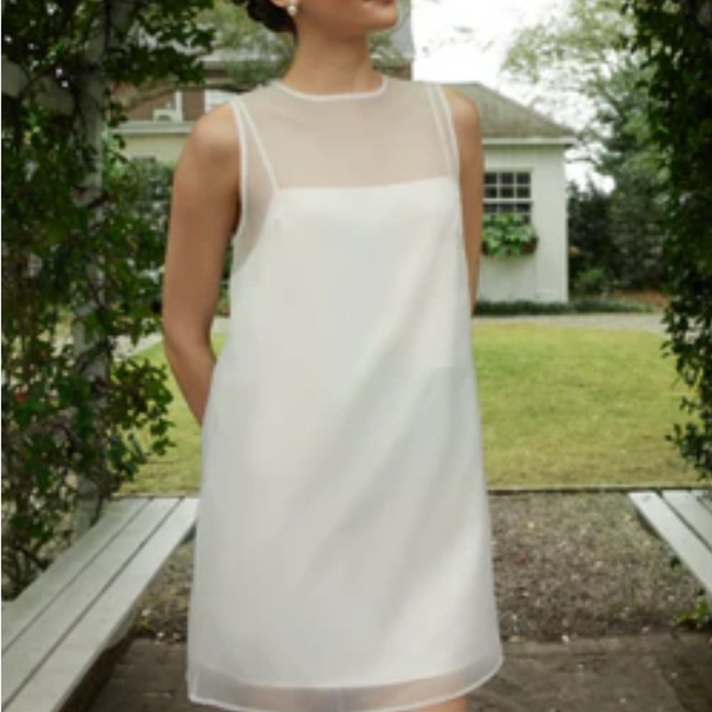 White Sleeveless Sheath Mini Dress - Picture 3 of 3
